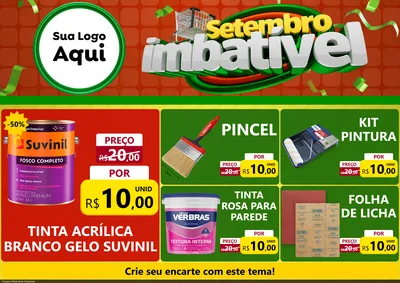 Modelo de Encarte para Encarte A4 Horizontal com o tema Setembro Imbatível para Tintas e Ferramentas