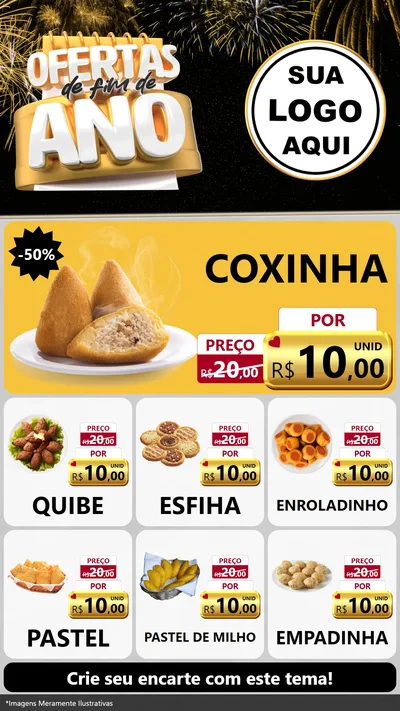 Modelo de Rede Social para Stories com o tema Ofertas de Fim de Ano para Salgadaria
