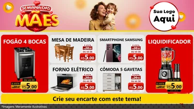 Modelo de TV para TV Horizontal com o tema Semana das Mães para Móveis e Eletro