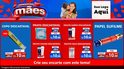 Modelo de TV para TV Horizontal com o tema Promoção das Mães para Embalagens