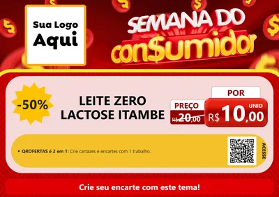 Modelo de Cartaz para Cartaz A4 Horizontal com o tema Semana do Consumidor para Frios e Laticínios