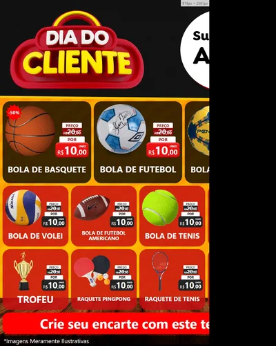 Modelo de Rede Social para Feed Instagram com o tema Dia do Cliente para Artigos Esportivos