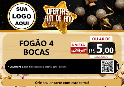 Modelo de Cartaz para Cartaz A4 Horizontal com o tema Ofertas de Fim de Ano para Móveis e Eletro