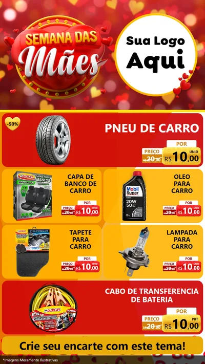 Modelo de TV para TV Vertical com o tema Semana das Mães para Auto peças