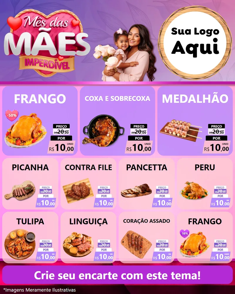 Modelo de Rede Social para Feed Instagram com o tema Mês das Mães Imperdível para Assados