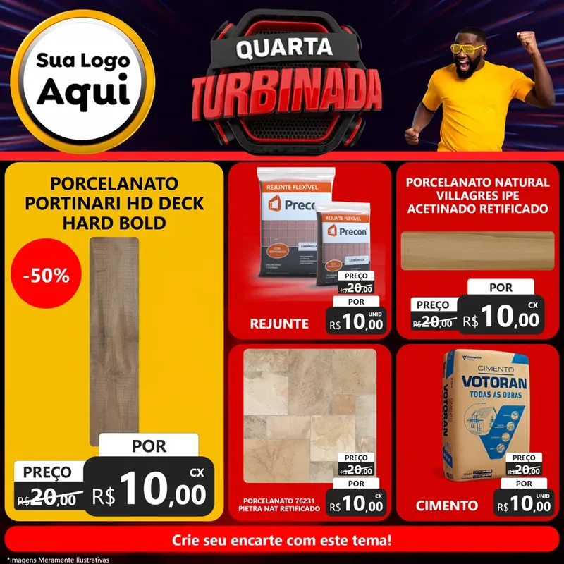 Modelo de Rede Social para Feed Facebook com o tema Quarta Turbinada para Pisos e revestimentos