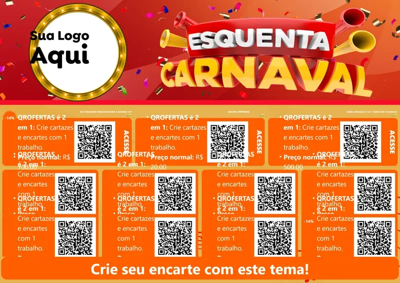 Modelo de Cartaz para Cartaz A4 Horizontal com o tema Esquenta Carnaval para Maquinas e Ferramentas