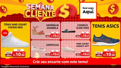 Modelo de TV para TV Horizontal com o tema Semana do Cliente para Calçados