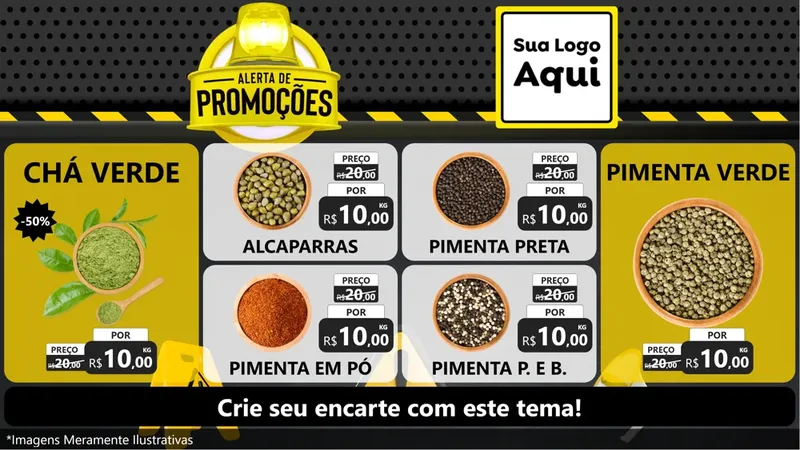Modelo de TV para TV Horizontal com o tema Alerta de Promoções para Produtos Naturais