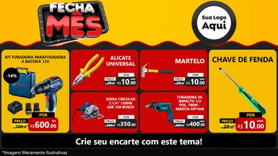 Modelo de TV para TV Horizontal com o tema Fecha Mês para Maquinas e Ferramentas