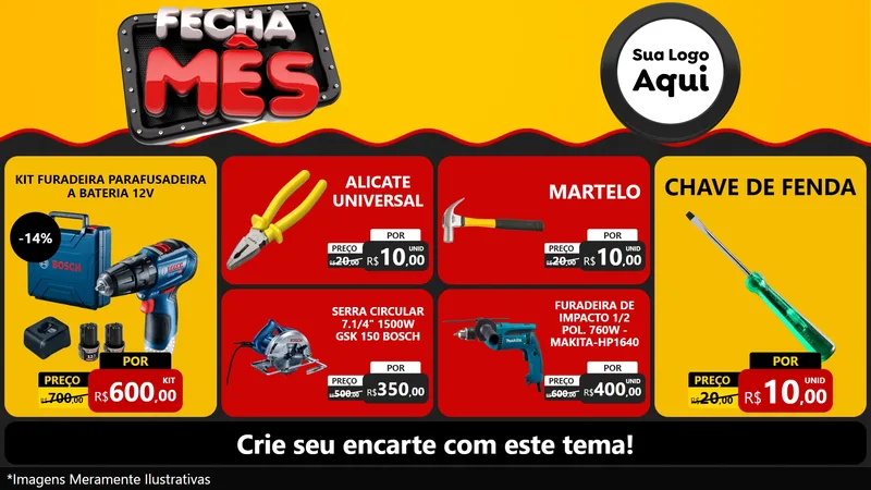 Modelo de TV para TV Horizontal com o tema Fecha Mês para Maquinas e Ferramentas