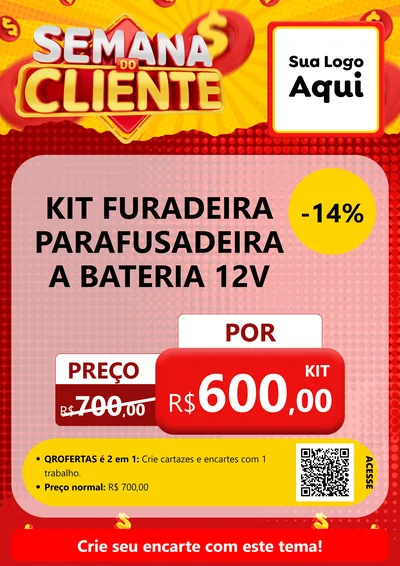 Modelo de Cartaz para Cartaz A4 Vertical com o tema Semana do Cliente para Maquinas e Ferramentas