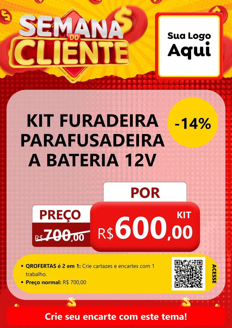 Modelo de Cartaz para Cartaz A4 Vertical com o tema Semana do Cliente para Maquinas e Ferramentas