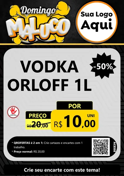 Modelo de Cartaz para Cartaz A4 Vertical com o tema Domingo Maluco para Distribuidora de bebidas