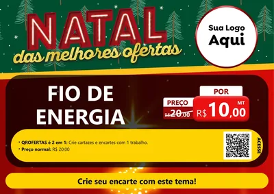 Modelo de Cartaz para Cartaz A4 Horizontal com o tema Natal das Melhores Ofertas para Materiais Elétricos