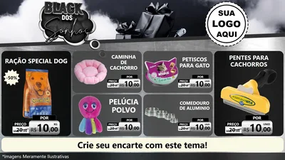 Modelo de TV para TV Horizontal com o tema Black dos Sonhos para Pet Shop