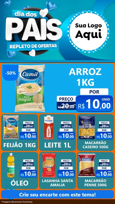 Modelo de Rede Social para Stories com o tema Dia Dos Pais Repleto de Ofertas para Supermercado