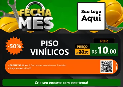 Modelo de Cartaz para Cartaz A4 Horizontal com o tema Fecha Mês para Material para Construção