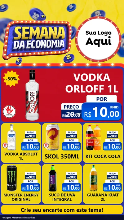 Modelo de Rede Social para Stories com o tema Semana da Economia para Distribuidora de bebidas