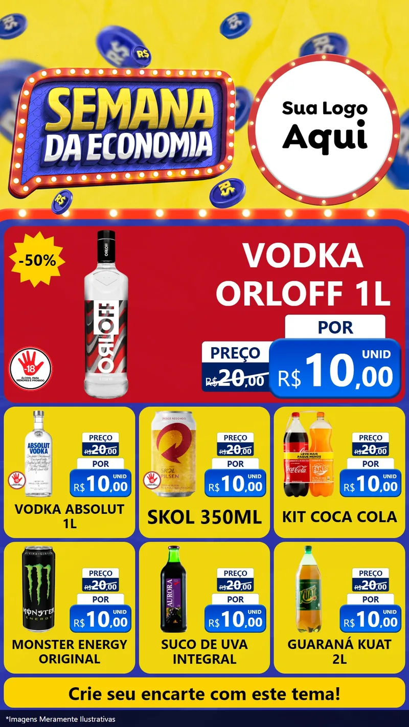 Modelo de Rede Social para Stories com o tema Semana da Economia para Distribuidora de bebidas
