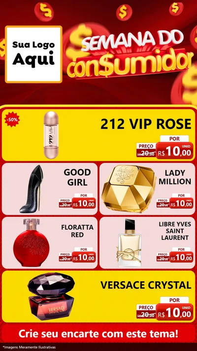 Modelo de TV para TV Vertical com o tema Semana do Consumidor para Perfumes