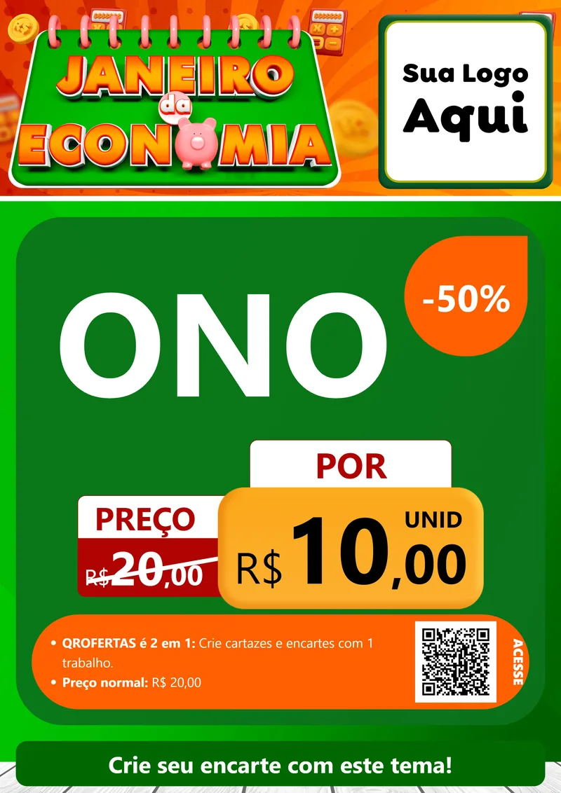 Modelo de Cartaz para Cartaz A4 Vertical com o tema Janeiro da Economia para Óticas