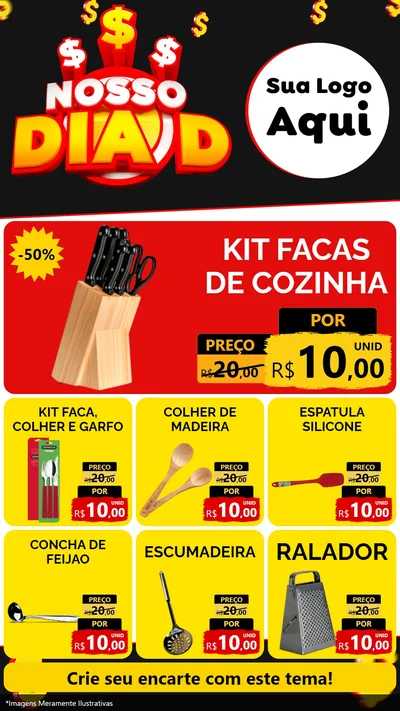 Modelo de Rede Social para Stories com o tema Nosso Dia D para Utilidades Domésticas