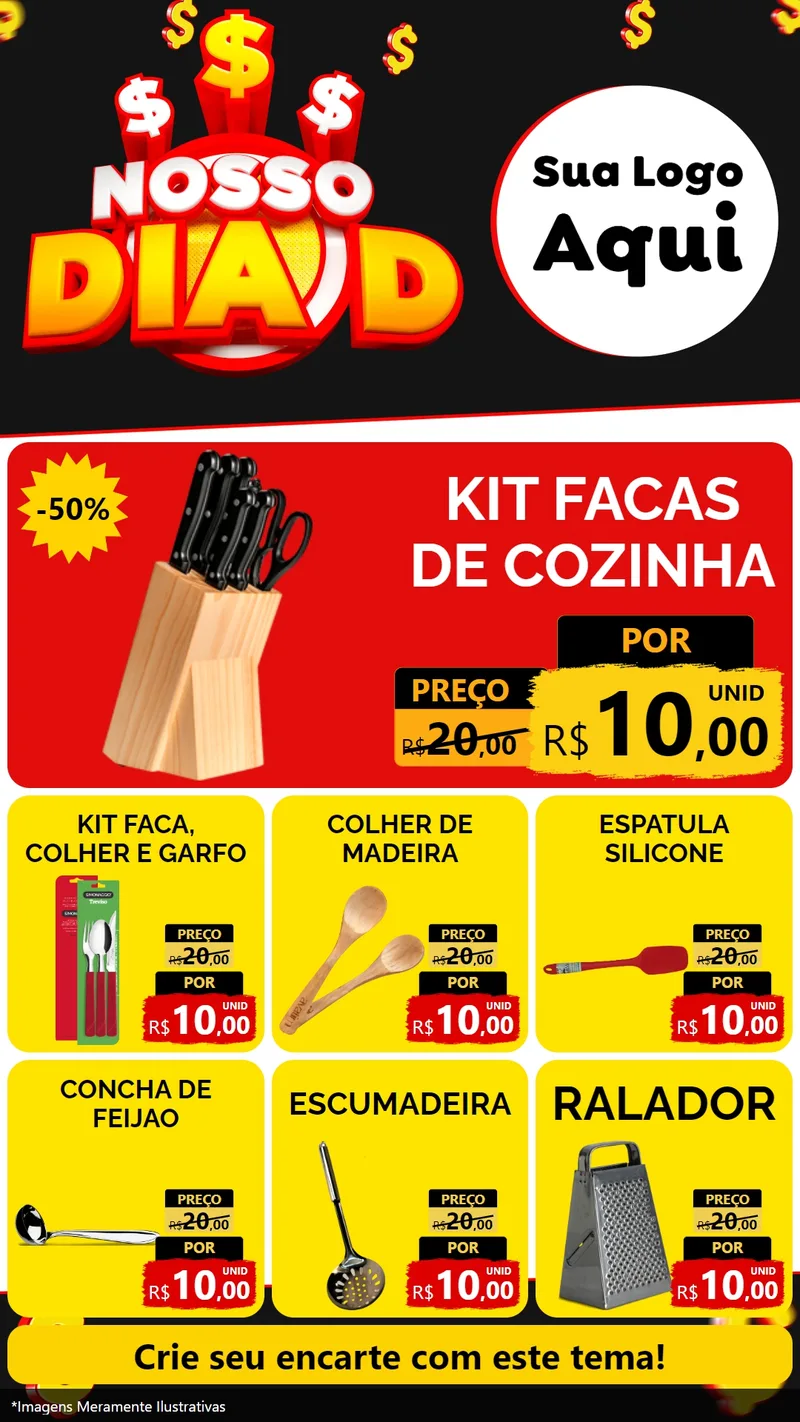 Modelo de Rede Social para Stories com o tema Nosso Dia D para Utilidades Domésticas
