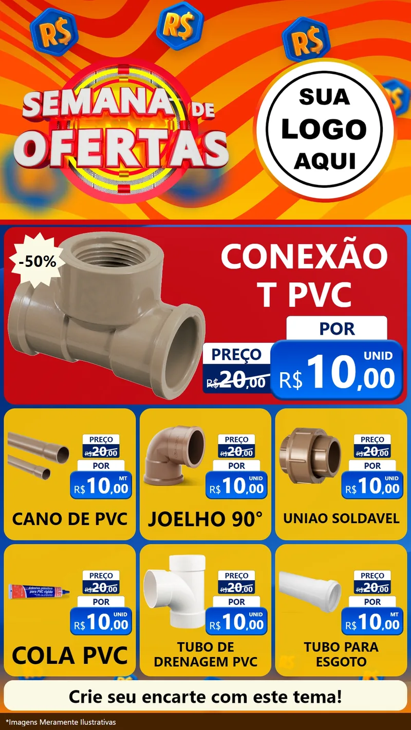 Modelo de Rede Social para Stories com o tema Semana de Ofertas para Tubos e conexões