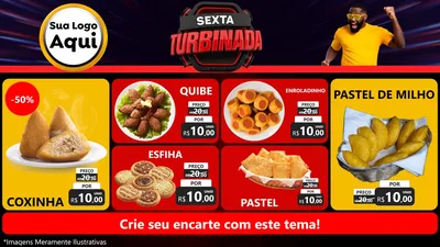 Modelo de TV para TV Horizontal com o tema Sexta Turbinada para Salgadaria