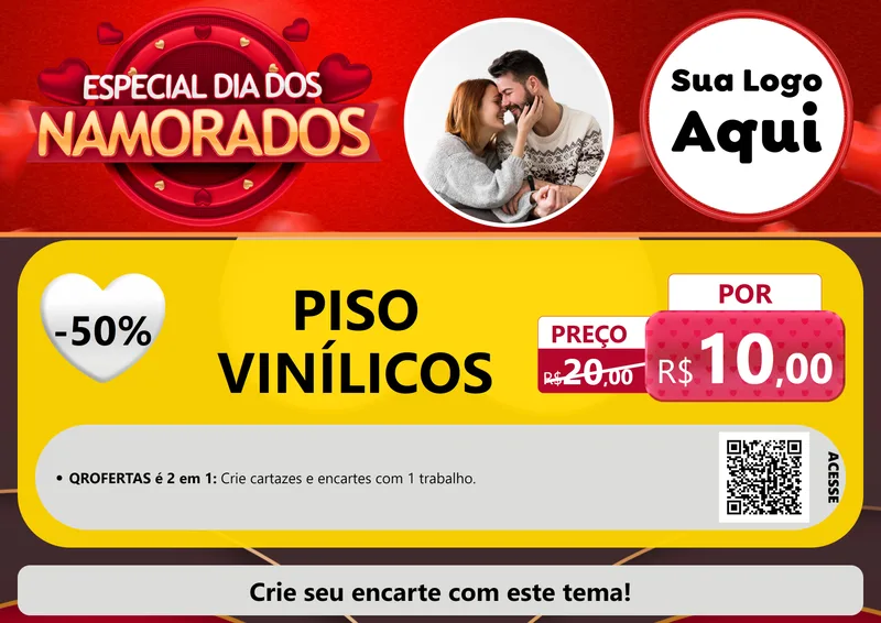 Modelo de Cartaz para Cartaz A4 Horizontal com o tema Especial Dia Dos Namorados para Material para Construção