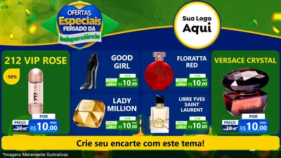 Modelo de TV para TV Horizontal com o tema Ofertas Especiais Feriado da Independência para Perfumes