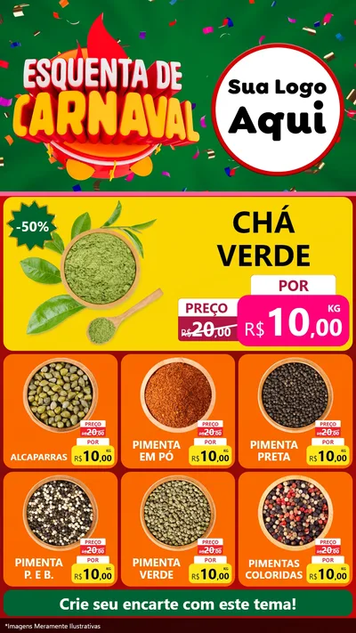 Modelo de Rede Social para Stories com o tema Esquenta de Carnaval para Produtos Naturais
