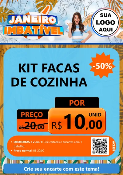 Modelo de Cartaz para Cartaz A4 Vertical com o tema Janeiro Imbatível para Utilidades Domésticas