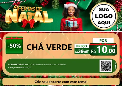 Modelo de Cartaz para Cartaz A4 Horizontal com o tema Ofertas de Natal para Produtos Naturais
