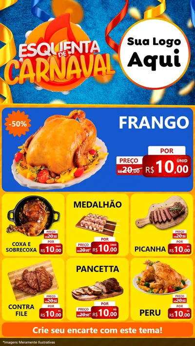 Modelo de Rede Social para Stories com o tema Esquenta de Carnaval para Assados