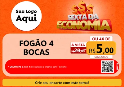 Modelo de Cartaz para Cartaz A4 Horizontal com o tema Sexta da Economia para Móveis e Eletro