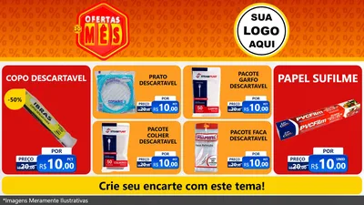 Modelo de TV para TV Horizontal com o tema Ofertas do Mês para Embalagens