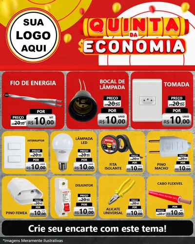 Modelo de Rede Social para Feed Instagram com o tema Quinta da Economia para Materiais Elétricos