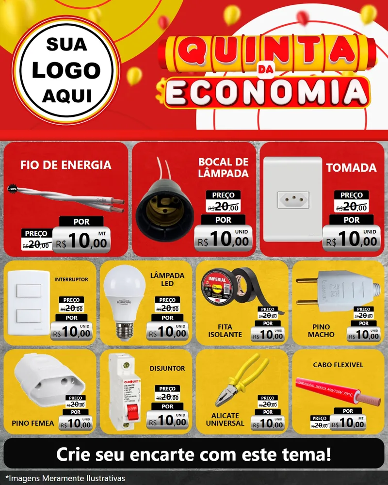 Modelo de Rede Social para Feed Instagram com o tema Quinta da Economia para Materiais Elétricos