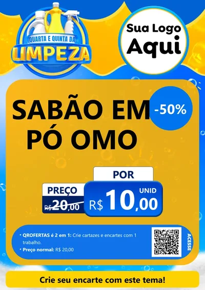 Modelo de Cartaz para Cartaz A4 Vertical com o tema Quarta e Quinta da Limpeza para Produtos de Limpeza