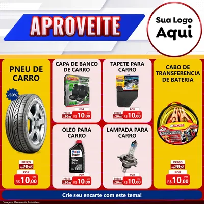 Modelo de Rede Social para Feed Facebook com o tema Aproveite para Auto peças