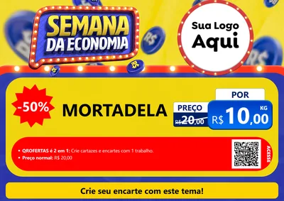 Modelo de Cartaz para Cartaz A4 Horizontal com o tema Semana da Economia para Frios e Laticínios