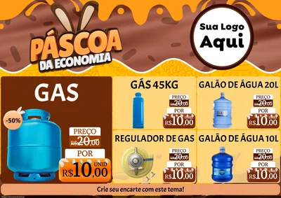Modelo de Encarte para Encarte A4 Horizontal com o tema Páscoa da Economia para Água e gás