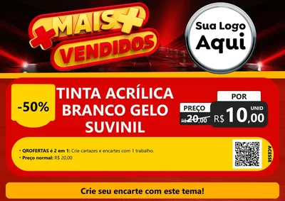 Modelo de Cartaz para Cartaz A4 Horizontal com o tema Mais Vendidos para Tintas e Ferramentas
