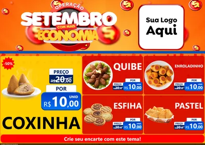 Modelo de Encarte para Encarte A4 Horizontal com o tema Operação Setembro Com Muita Economia para Salgadaria