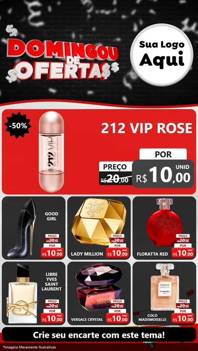 Modelo de Rede Social para Stories com o tema Domingou de Ofertas para Perfumes