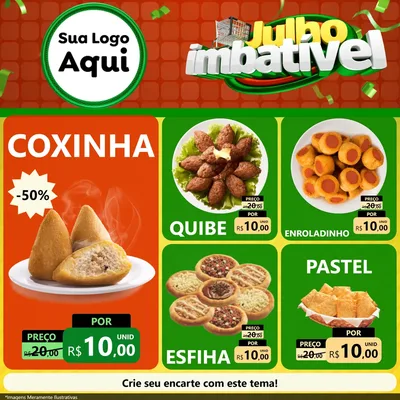 Modelo de Rede Social para Feed Facebook com o tema Julho Imbatível para Salgadaria