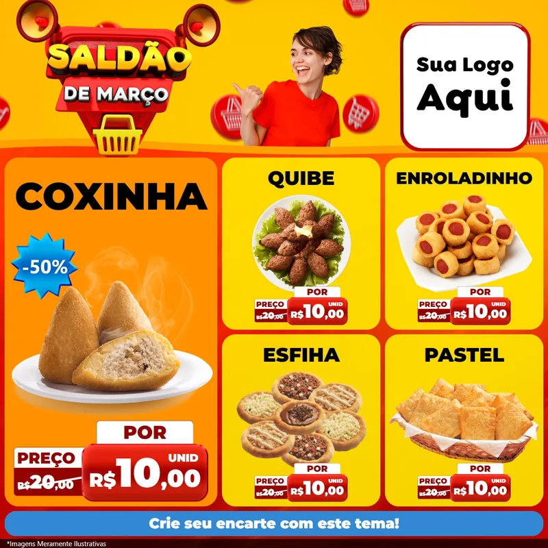 Modelo de Rede Social para Feed Facebook com o tema Saldão de Março para Salgadaria