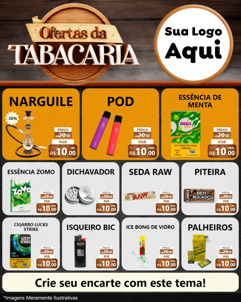 Modelo de Rede Social para Feed Instagram com o tema Ofertas da Tabacaria para Tabacaria